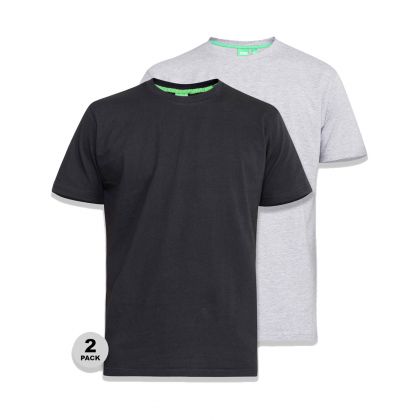 Pack de 2 t-shirts grande taille pour homme | D555 | Du 3XL au 8XL