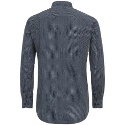 Chemise imprimée petits carrés col boutonné