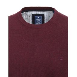 Pull coton chiné, col rond