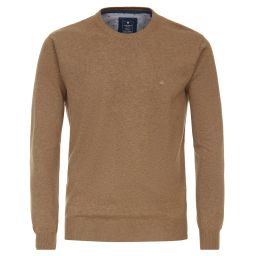 Pull coton chiné, col rond