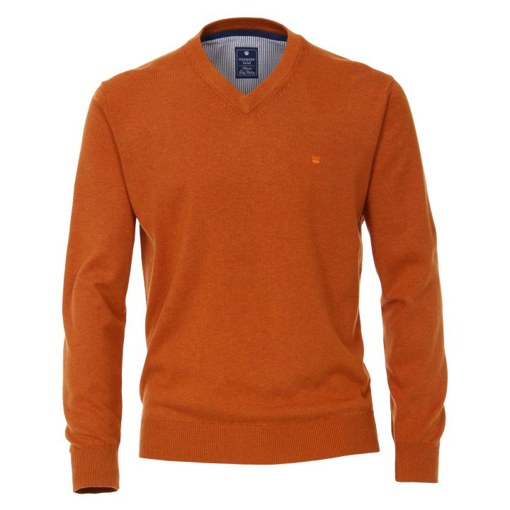 Pullover coton col V