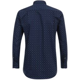 Chemise coton peigné à motifs col italien