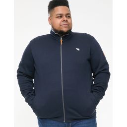 Sweatshirt zippé uni col montant