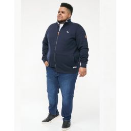 Sweatshirt zippé uni col montant