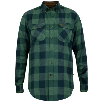 Chemise Bûcheron Grande Taille Effet Flanelle - Carreaux Marine & Vert - 3XL à 8XL