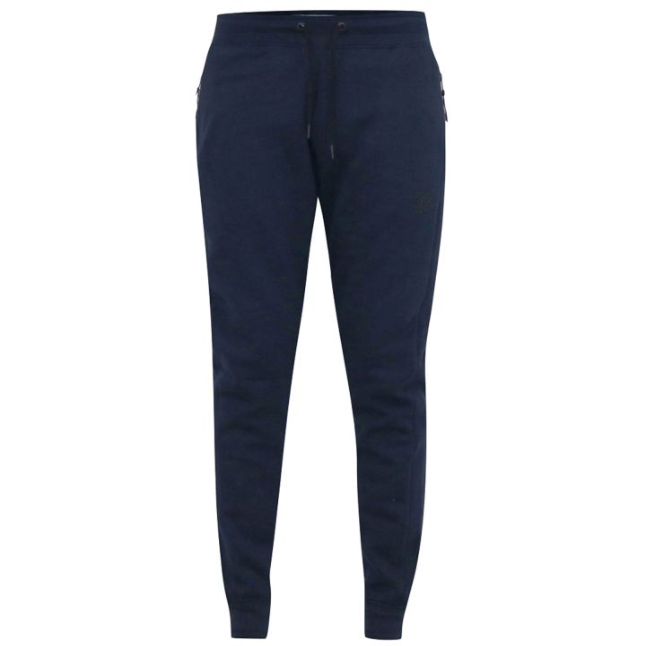 Pantalon de jogging uni à poches zippées et bas resséré