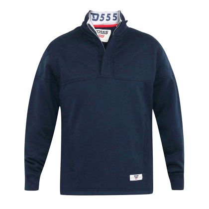 Sweatshirt col camionneur matelassé grande taille homme fort D555 - Tailles 3XL à 6XL