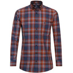 chemise à carreaux col boutonné en coton bio