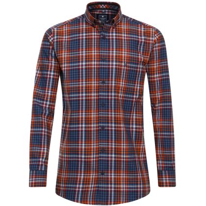 Chemise à Carreaux Col Boutonné Grande Taille – Coton Bio – REDMOND | Homme Fort