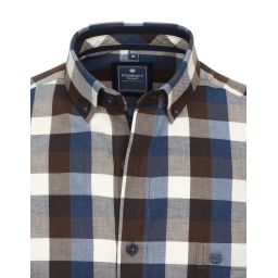 Chemise casual à carreaux en coton peigné