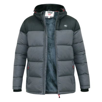 Doudoune Bi-colore à Capuche Doublée Sherpa Grande Taille 3XL-6XL pour Homme Fort | D555