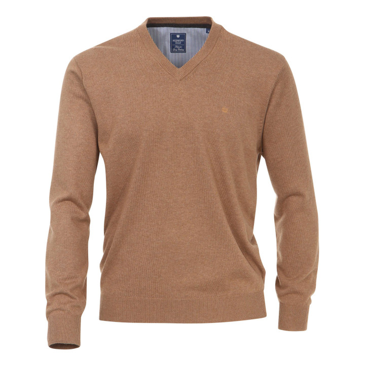 Pullover coton col V